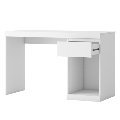 Muebles Escritorios | Mesa de escritorio 1 cajón color blanco, 120 x 50 x 75,5 cm - AV81572