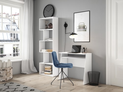 Muebles Escritorios | Mesa de escritorio 1 estante color blanco, 80 x 40 x 75,5 cm - MA86149