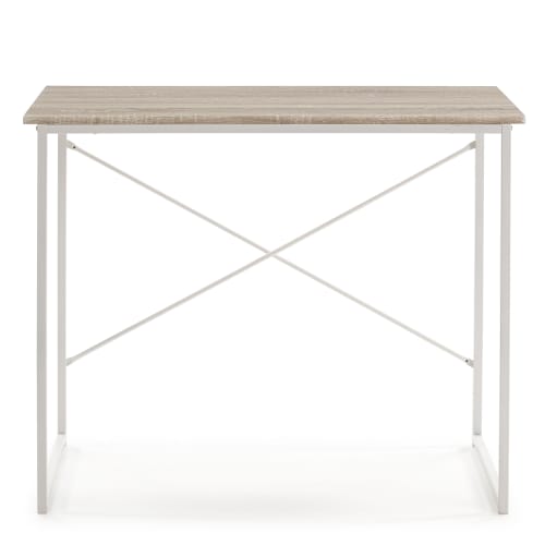 Muebles Escritorios | Mesa de escritorio blanco, estilo industrial, 90 x 50 x 74 cm - HS15742
