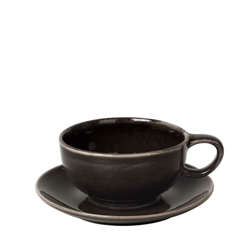 Tasses à café en verre (x6) et support en métal noir | Maisons du Monde