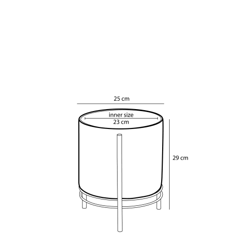 Macetero negro con soporte de metal dorada Sverre
