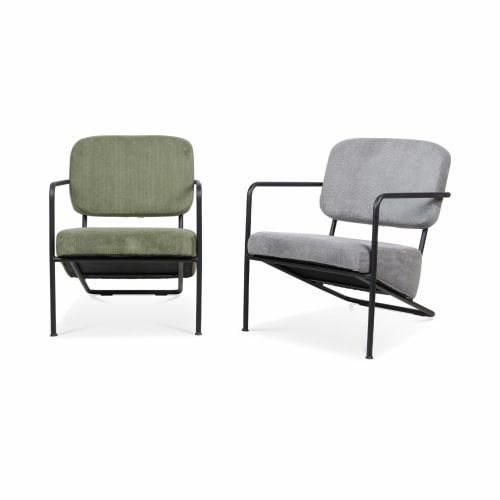 Canapés et fauteuils Fauteuils | Fauteuil en velours côtelé gris - FE64667