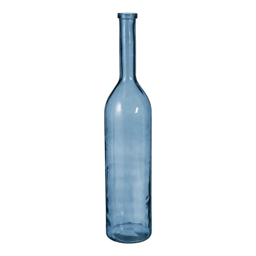 Jarrón de botellas vidrio reciclado azul Alt. 100