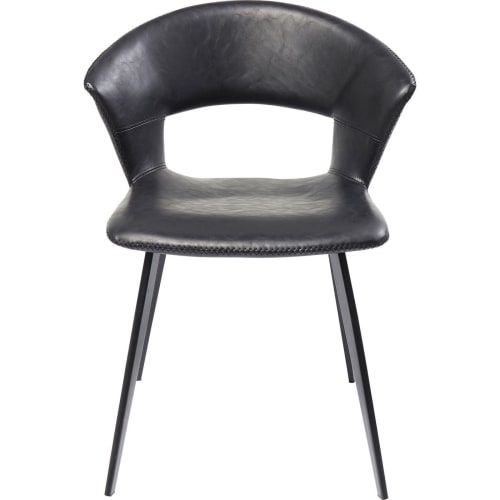 Meubles Chaises | Chaise noire et acier - WZ43848