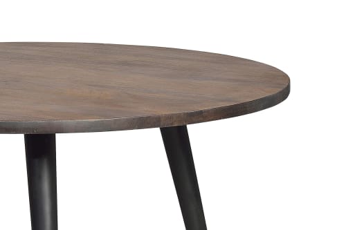 Meubles Tables à manger | Table à manger en bois d'acacia naturel et pieds en métal noir - OA48740