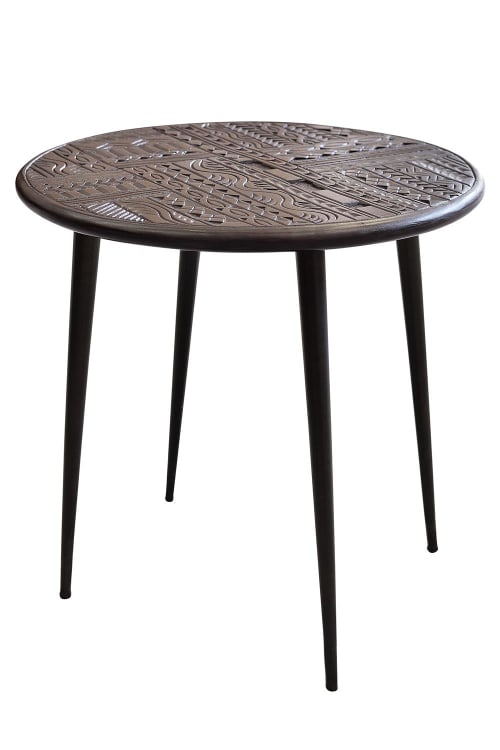 Meubles Tables basses | Table basse en bois de manguier et pieds en métal noyer foncé - OA91768