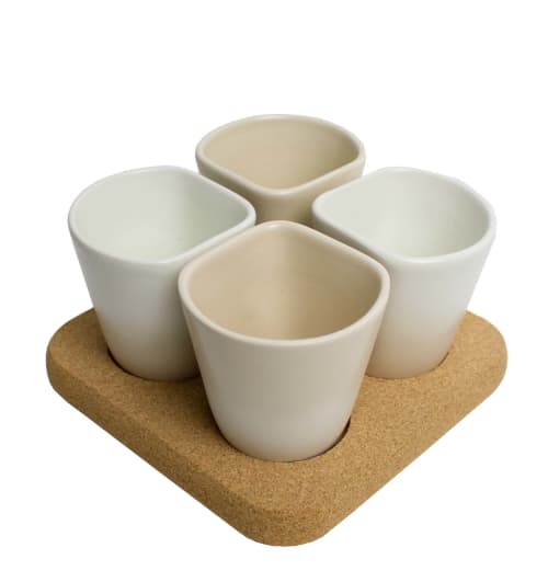 Art de la table Bols, tasses et mugs | Tasses à Café dégradé beige mate et blanc - RD05055