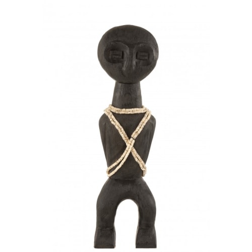 Déco Bustes et statues | Personnage Takwimu bois de manguier noir H46,5cm - LE30676
