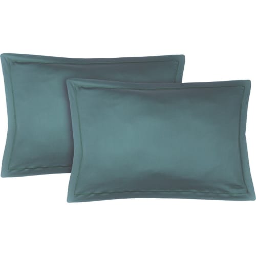 Fundas de almohada (x2) satén de algodón 50x70 gris medio Julia