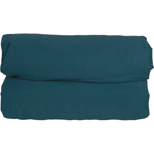 Ropa de hogar y alfombras Sábanas bajeras | Sábana bajera de satén de algodón verde azulado 140x190x30 - AM85475