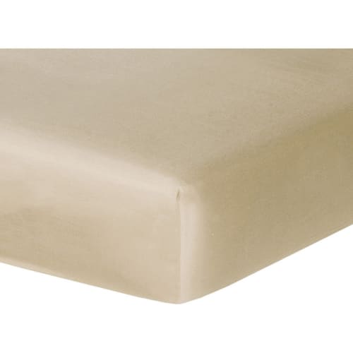 Ropa de hogar y alfombras Sábanas bajeras | Sábana bajera de satén de algodón latte 160x200x30 - FH41658