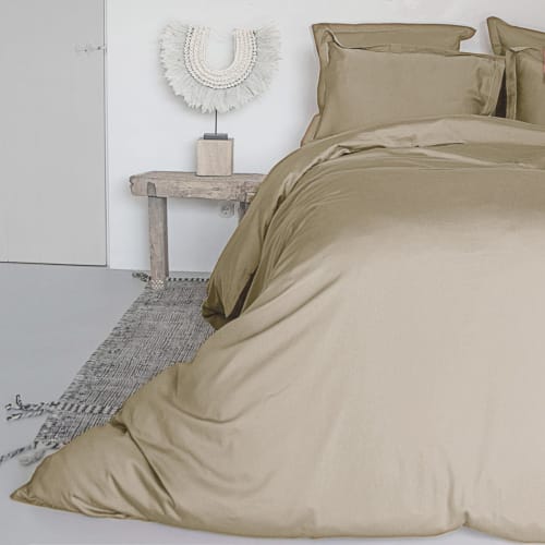 Ropa de hogar y alfombras Sábanas bajeras | Sábana bajera de satén de algodón latte 160x200x30 - FH41658