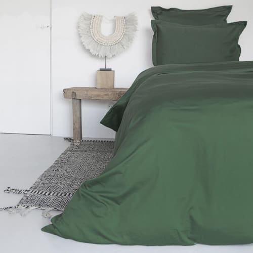 Ropa de hogar y alfombras Sábanas bajeras | Sábana bajera de satén de algodón verde claro 200x200x40 - RD08452