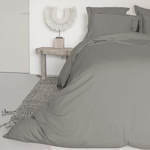 Ropa de hogar y alfombras Sábanas bajeras | Sábana bajera mediana de satén de algodón gris 140x190x30 - MB70519