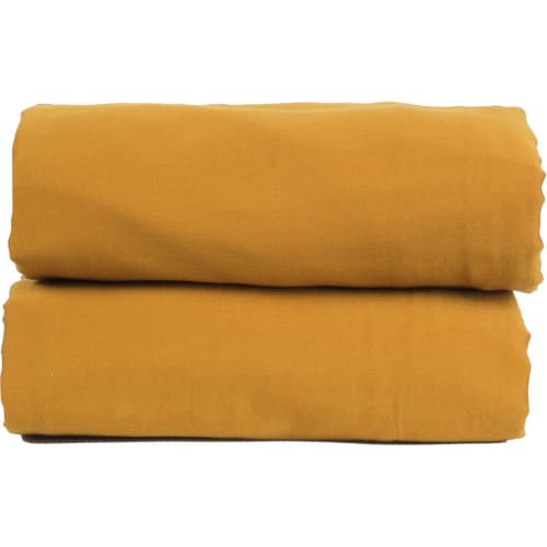 Ropa de hogar y alfombras Sábanas bajeras | Sábana bajera de satén de algodón amarillo azafrán 200x200x40 - GF55121