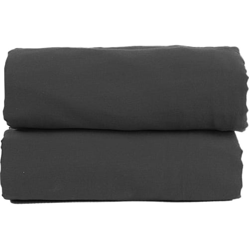 Ropa de hogar y alfombras Sábanas bajeras | Sábana bajera de satén de algodón negro 200x200x40 - IV17200