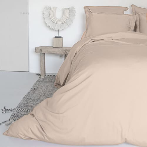 Ropa de hogar y alfombras Sábanas bajeras | Sábana bajera de satén de algodón rosa palo 160x200x30 - ZW87129