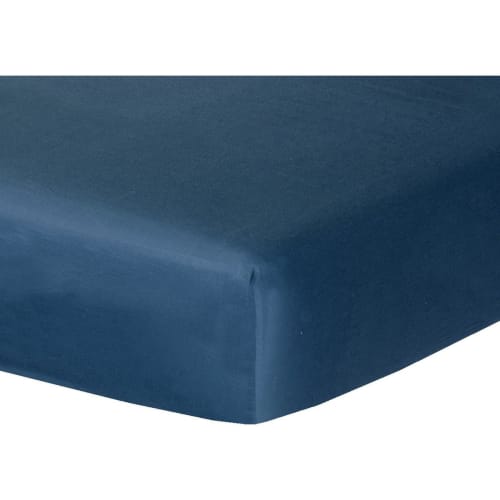 Ropa de hogar y alfombras Sábanas bajeras | Sábana bajera de satén de algodón azul oscuro 200x200xx40 - CH51720