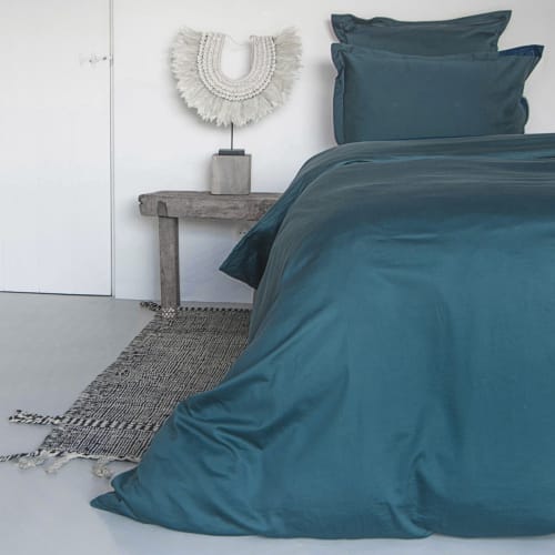 Ropa de hogar y alfombras Sábanas bajeras | Sábana bajera de satén de algodónverde azulado 180x200x40 - QU54405