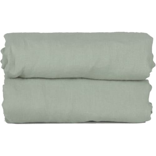 Ropa de hogar y alfombras Sábanas bajeras | Sábana bajera de lino lavado 160x200x30 Verde grisáceo - GT61796