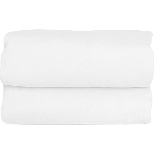 Ropa de hogar y alfombras Sábanas bajeras | Sábana bajera de lino lavado 160x200x30 Blanca nieve - DL65999