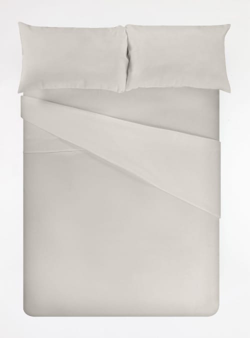 Ropa de hogar y alfombras Sábanas bajeras | Sábana bajera de punto ajustable 100% algodón gris cama 135 cm - FJ47463