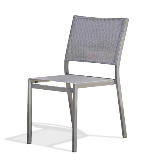 Jardin Chaises de jardin | Chaise de jardin en aluminium et toile plastifiée grise - IT83034