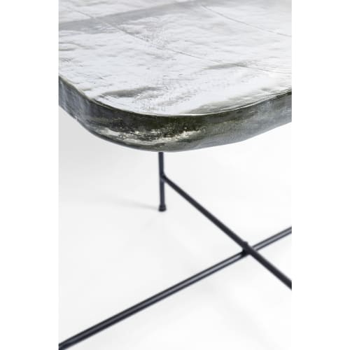 Meubles Tables basses | Table basse en verre brut et acier noir - WB88295