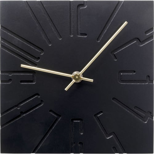 Déco Horloges murales et horloges à poser | Horloge cubique noire 19x19 - FJ11021
