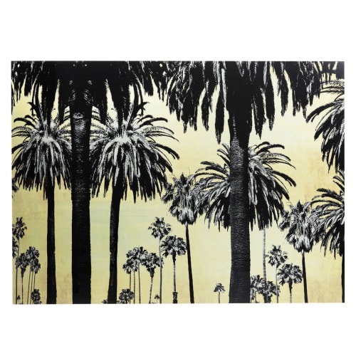 Déco Toiles et tableaux | Tableau palmiers sur fond doré en verre 180x120 - GN49405