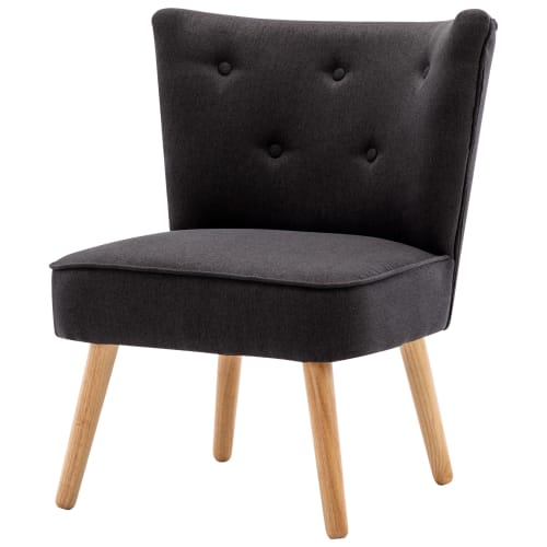 Canapés et fauteuils Fauteuils | Fauteuil scandinave tissu gris pieds bois - JQ23836