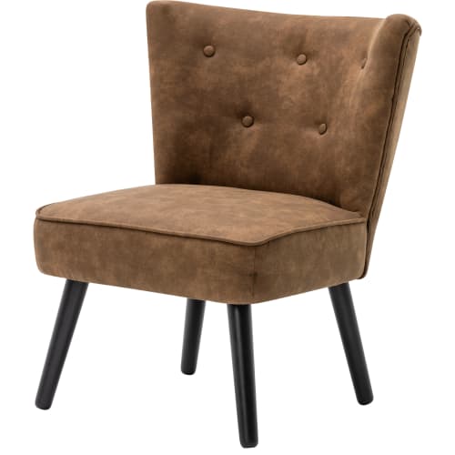 Canapés et fauteuils Fauteuils | Fauteuil vintage marron pieds bois noir(x2) - EI66566