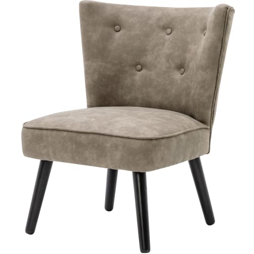 Canapés et fauteuils Fauteuils | Fauteuil vintage marron clair pieds bois noir - XP53235