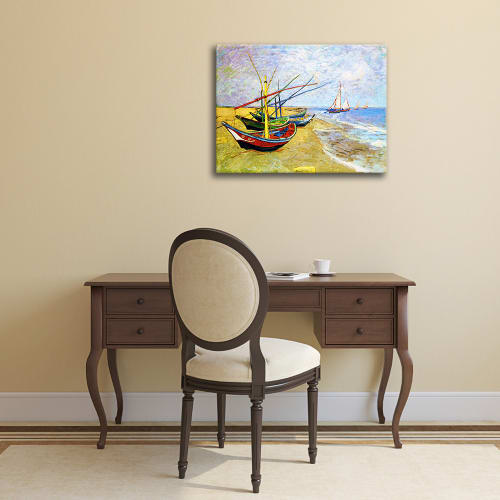 Barcos de Pesca en la Playa - Vincent Van Gogh - cm. 80x100 | Maisons