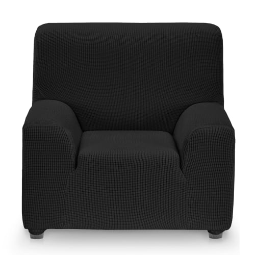 Funda de sillón bielástica   negro 70 - 110 cm