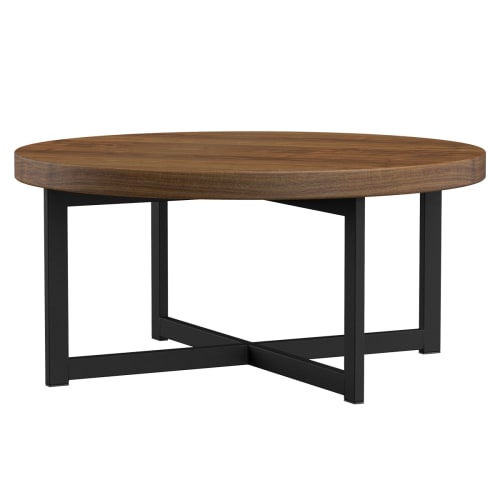 Meubles Tables basses | Table basse ronde en bois recyclé et métal - GJ21853
