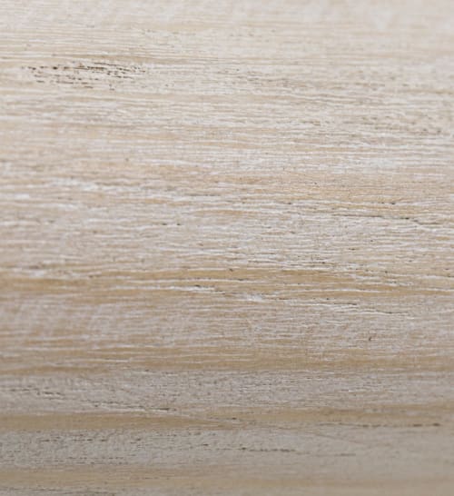 Meubles Tabourets | Tabouret en bois de teck et cuir naturel - XY58354