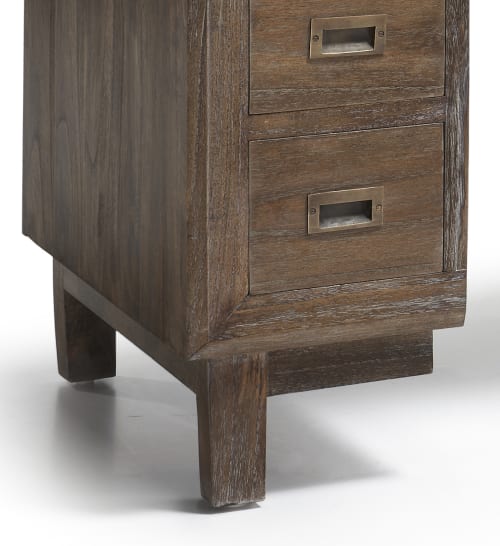 Muebles Escritorios | Escritorio de madera de mindi marrón 4 cajones L 135 cm - XC77622