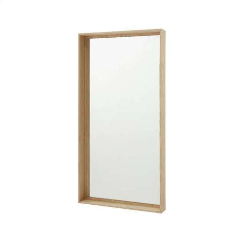 Déco Miroirs | Miroir verre et MDF avec placage en frêne H100xL50x8cm - YP40137