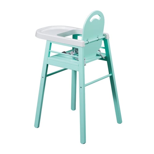 Chaise Haute Bebe Laquee Vert Menthe 52x96 Cm Lili Maisons Du Monde