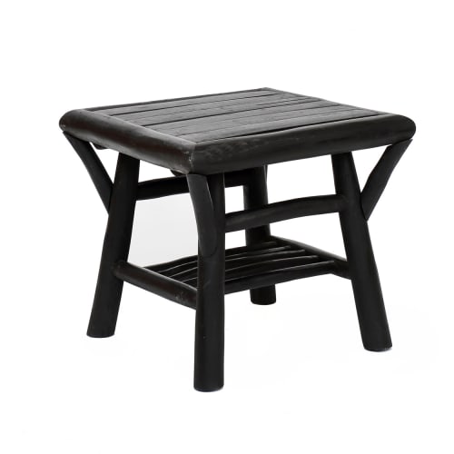 Muebles Mesas auxiliares | Mesa auxiliar de madera de teca negro - WP28052