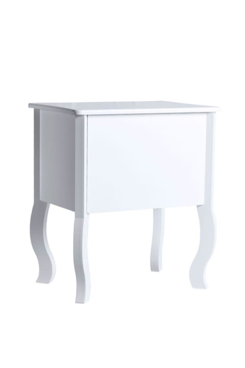 Muebles Mesas auxiliares | mesa de noche home office blanca en madera con 2 cajones - XK40092