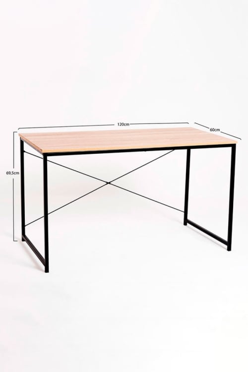 Muebles Escritorios | escritorio industrial negro en madera y metal - GS96988