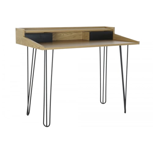Meubles Bureaux et meubles secrétaires | Bureau bois et métal noir design 110x60x89,5cm - OB81207