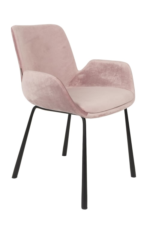 Meubles Chaises | Chaise de salle a manger en velours rose - NZ40275