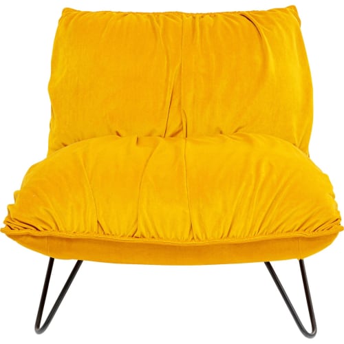 Canapés et fauteuils Fauteuils | Fauteuil en velours jaune et acier - CY52697