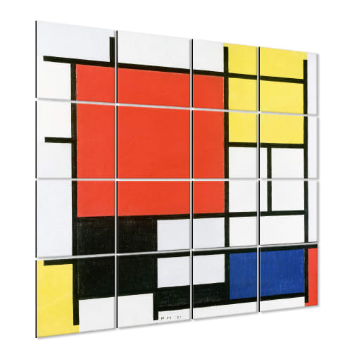 Panel Decorativo Composición Con Plano Rojo - Piet Mondrian 200x200cm |  Maisons du Monde