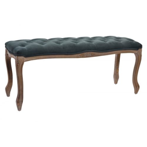 Canapés et fauteuils Banquettes | Banquette capitonnée classique bois naturel et polyester gris - KE20320