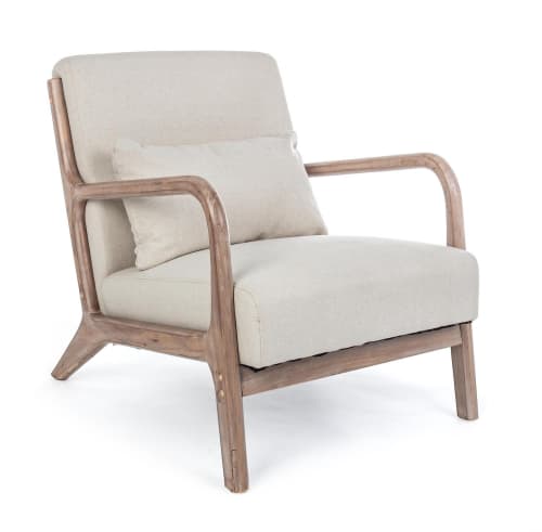 Canapés et fauteuils Fauteuils | Fauteuil Scandinave tissu crème - RU99944