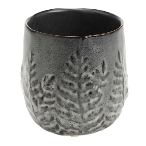 Déco Jarres et cache-pots | Cache pot de fleur en céramique grise - UE31252
